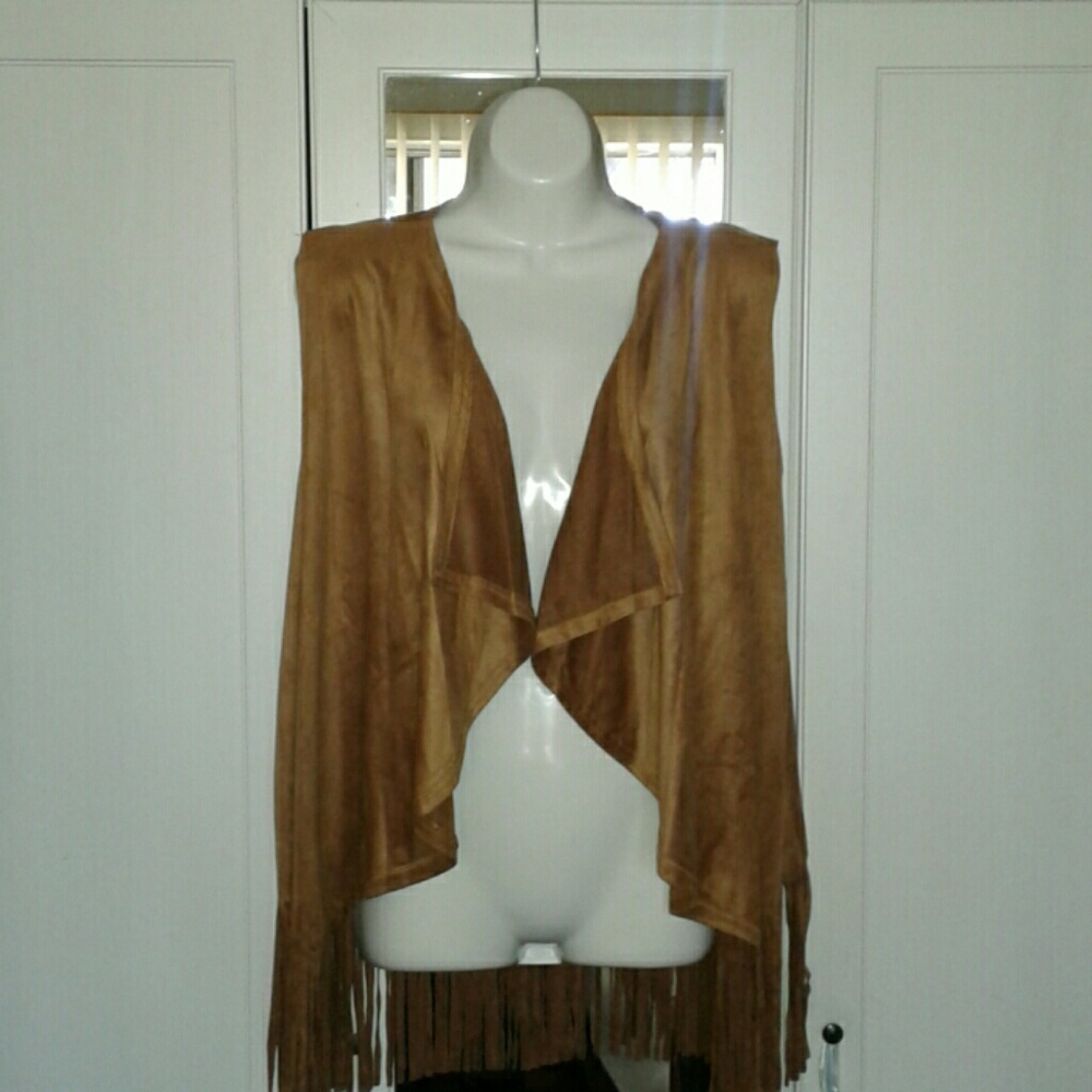 NWT Suede Fringe Vest